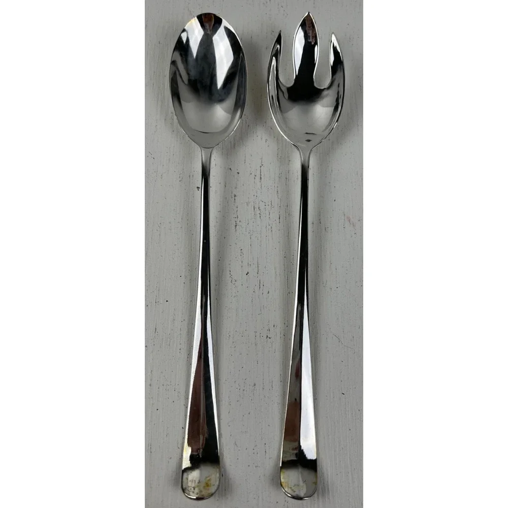 Studio Silversmiths 2 Piece Silver Plated Salad Servers 9 inches long